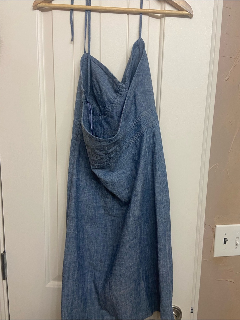 GAP Blue Chambray Spaghetti-Strap Mini Dress - Picture 4 of 5